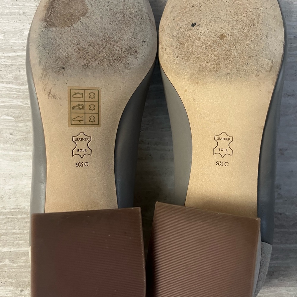 Tory Burch Gray and Brown Leather Heels